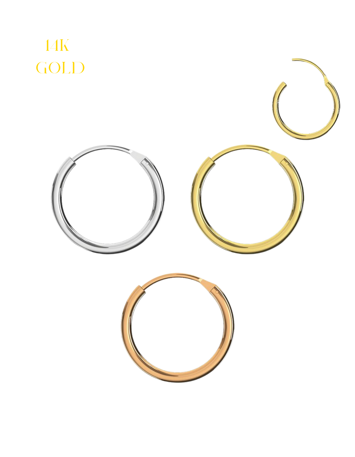 14K Gold Segment Hoop Nose Ring