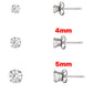 Round CZ 10kt Gold Stud Earrings 3/4/5mm      (GET TWO For $85) (Real Gold)